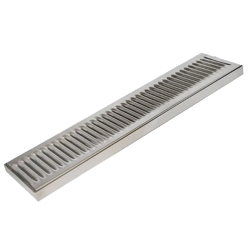 24" x 5" Surface Mount Drip Tray | Brushed Stainless | No Drain