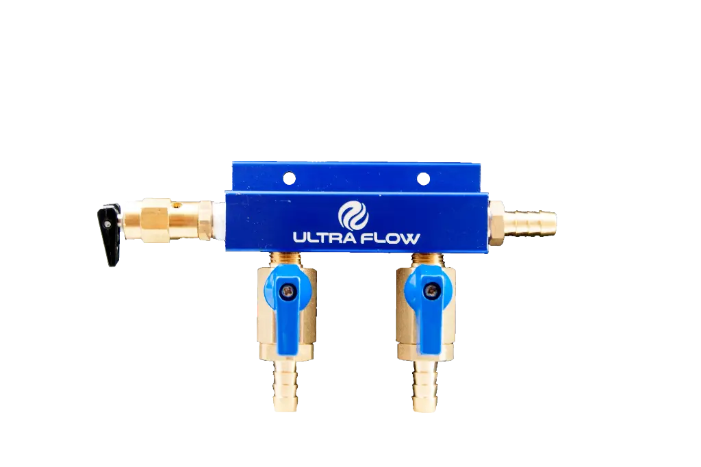 2 Product Gas Manifold w/ Safety | Aluminum Bar