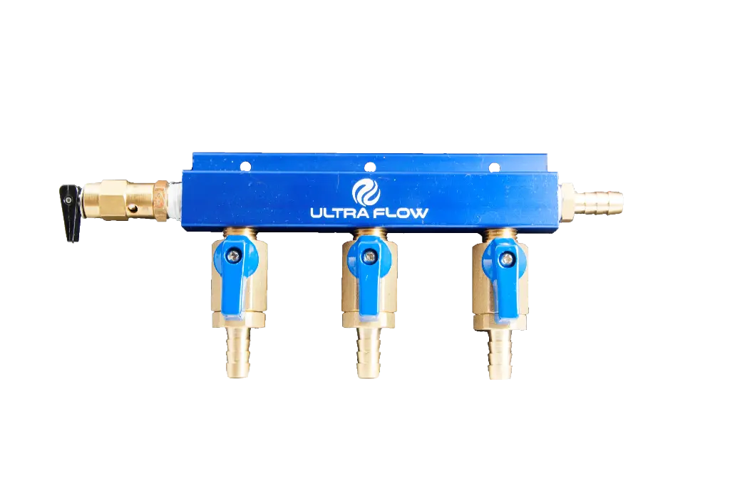 3 Product Gas Manifold w/ Safety | Aluminum Bar