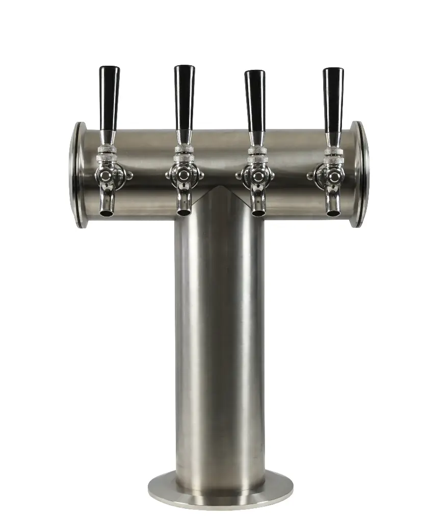 Brewery Pipe Series | "T" Tower Stainless Steel | 4 Faucet