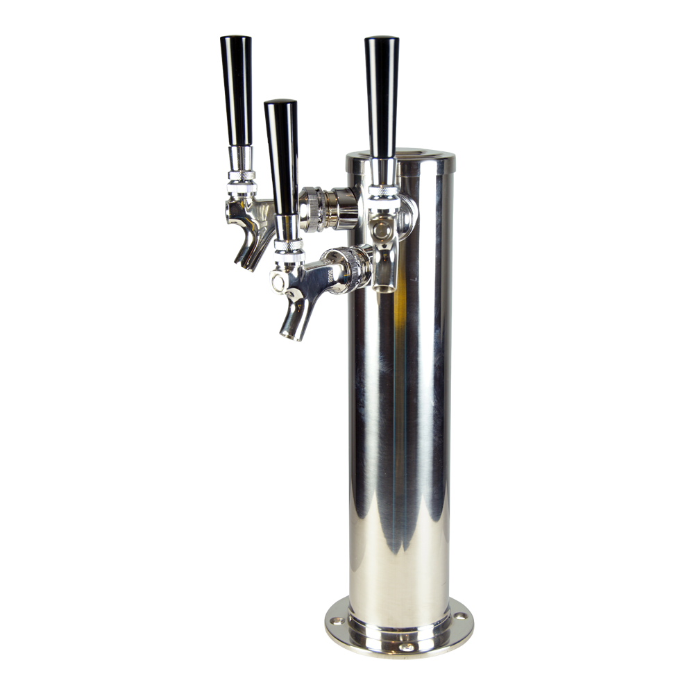 3" Draft Tower - 3 Faucet - Stainless Steel