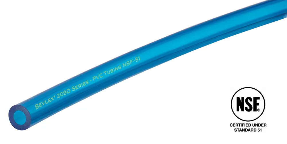 Bevlex Tubing | NSF51 | 5/16" x 9/16" | 100' Coil | Blue Opaque
