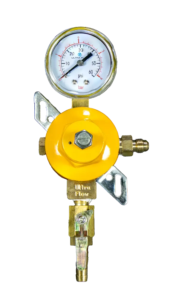 Primary N2 Regulator - 1 Gauge - 1 Pressure 1 Product - Wall Mount - 0-60psi - 5/16 to 3/8 Multi Barb Shut-Off Outlet