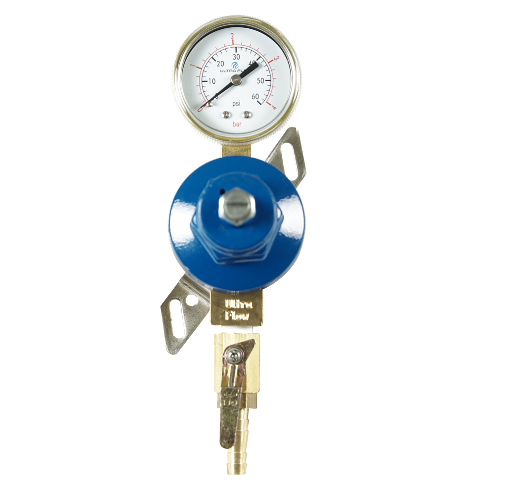 Secondary CO2 Regulator | 1 Pressure 1 Product | Wall Mount | 0-60psi | 5/16 to 3/8 Multi Barb Shut-Off Outlet without Inlet/Plug