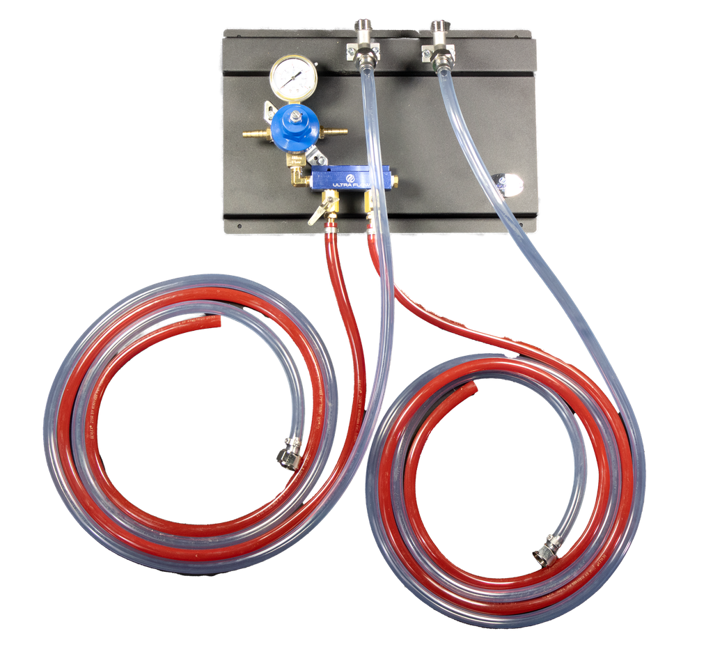 Secondary CO2 Regulator | 1 Pressure 2 Product | Panel Mount | 0-60psi | 5/16 to 3/8 Multi Barb Inlet & Shut-Off Outlet