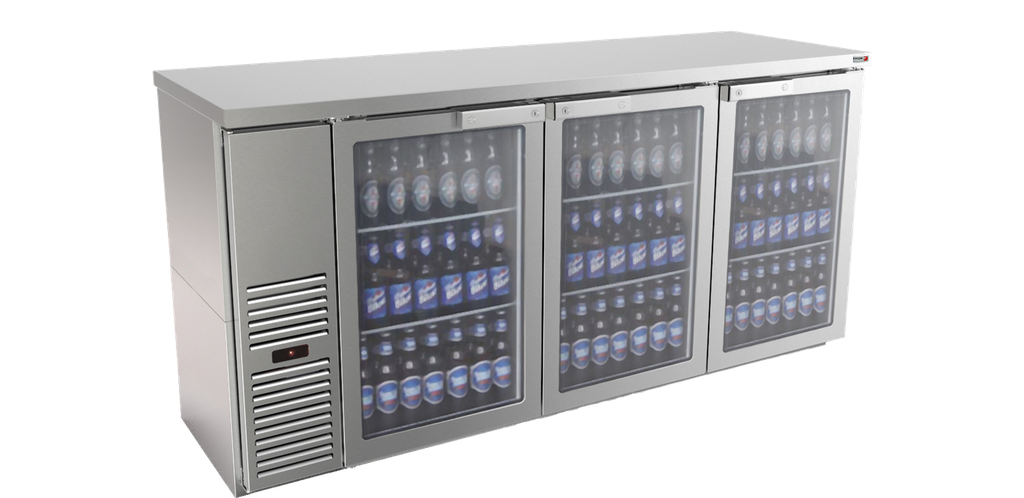 Back Bar | 78" | Stainless Glass Door