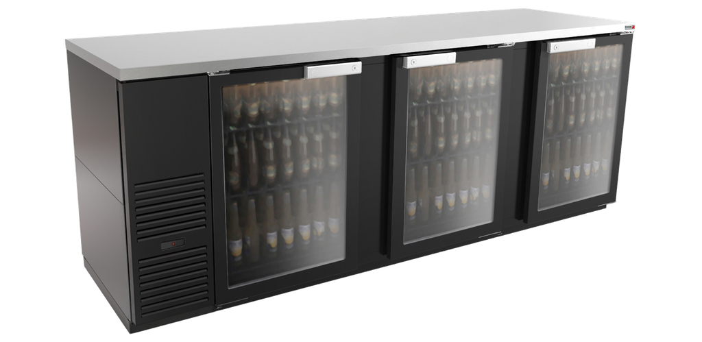 Back Bar&nbsp;  95"&nbsp; &nbsp; Black / Glass&nbsp;Door