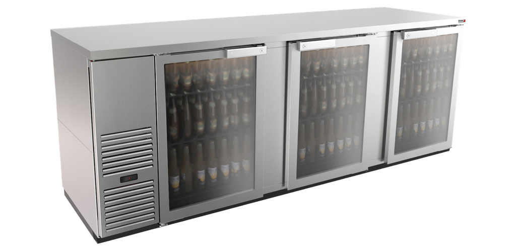 Back Bar 95" | Stainless | Glass Door