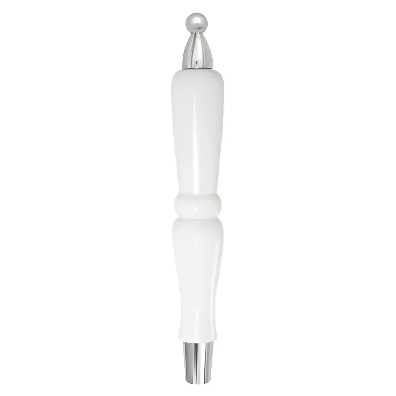 Mini Pub Style Handle | White with Silver Fittings