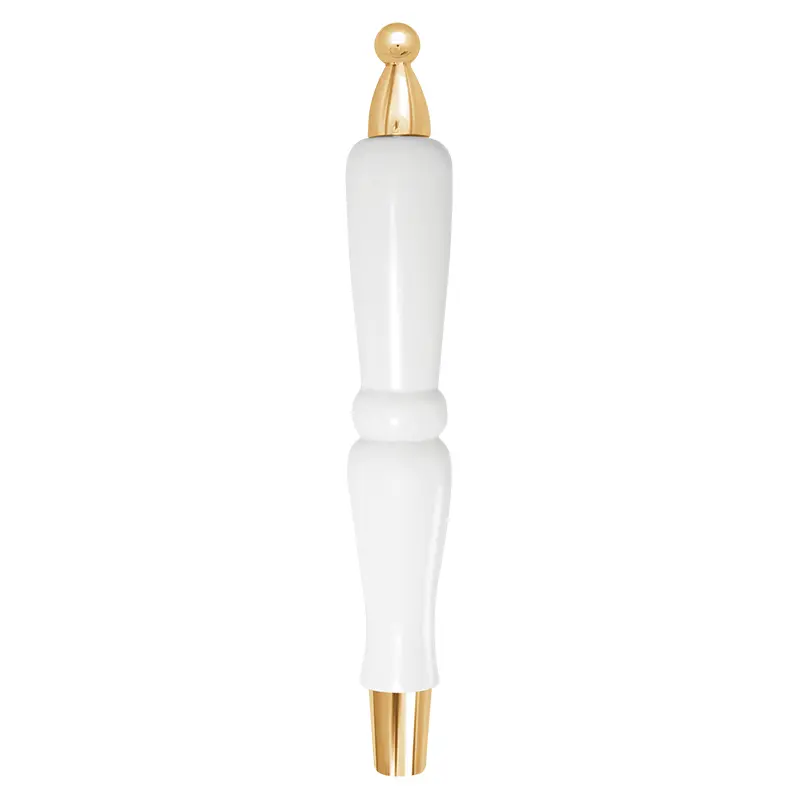 Mini Pub Style Handle | White with Gold Fittings