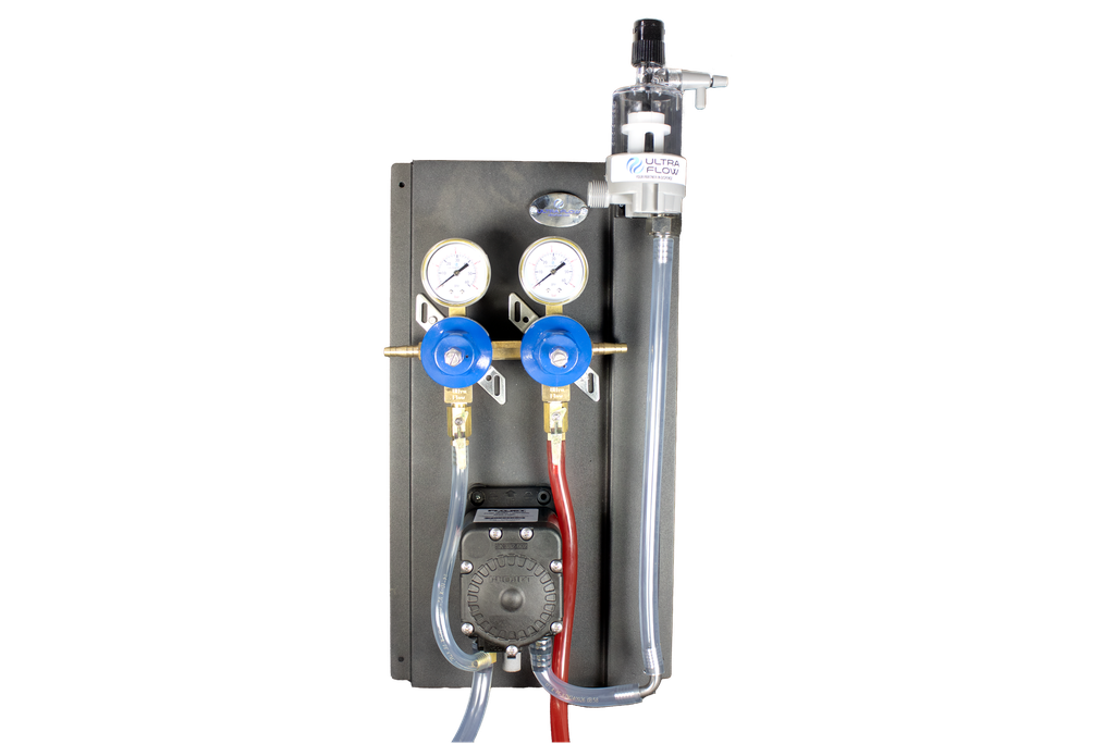 Secondary CO2 Regulator | 1 Pressure 1 Product | Panel Mount | Panel Assembly with Gas/Product Hoses, FOBs, & Beer Pumps