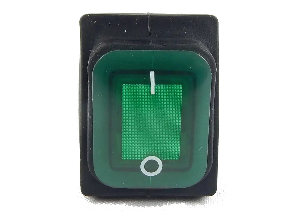 Green Illuminated Rocker Switch 250VAC