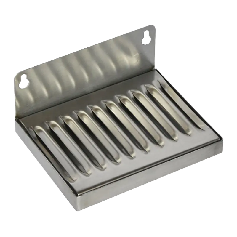 6" x 4" Wall Mount Drip Tray | Brushed Stainless | No Drain