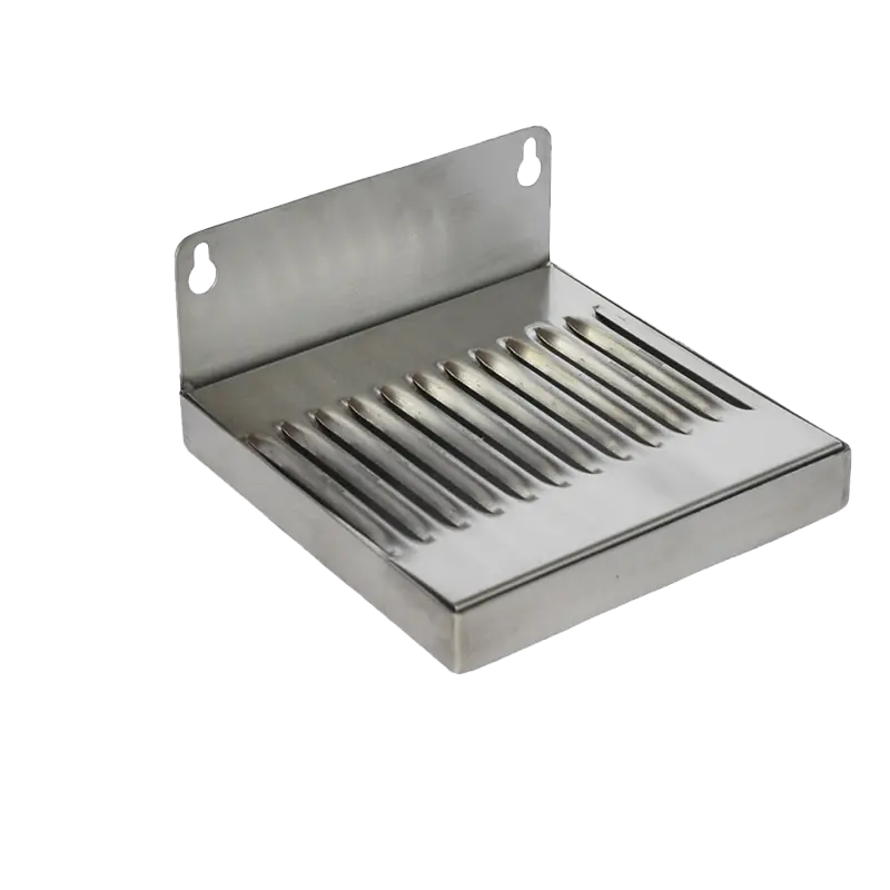 6" x 6" Wall Mount Drip Tray | Brushed Stainless | No Drain