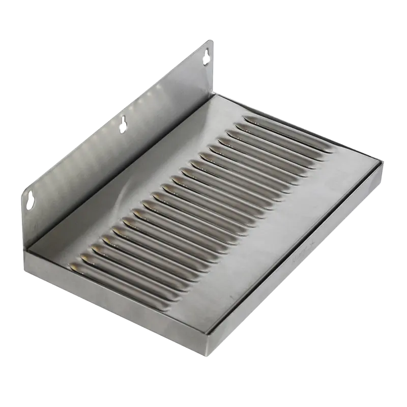 10" x 6" Wall Mount Drip Tray | Brushed Stainless | No Drain