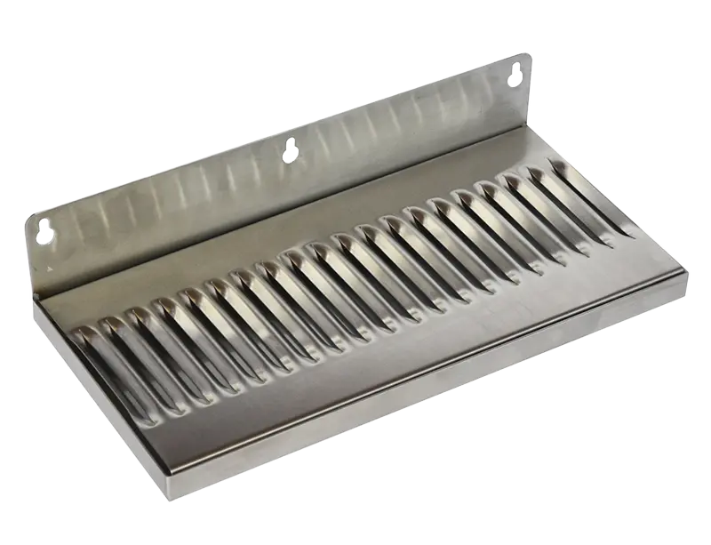 12" x 6" Wall Mount Drip Tray | Brushed Stainless | No Drain