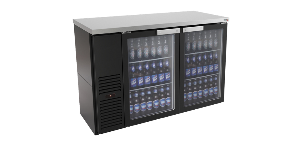 Back Bar | 59" | Black / Glass Door