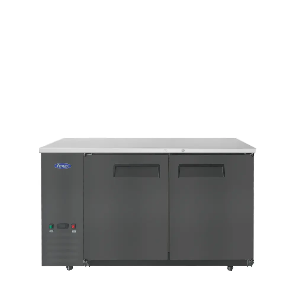 Atosa Back Bar Cooler | 58" Wide | Black Finish | Solid Doors