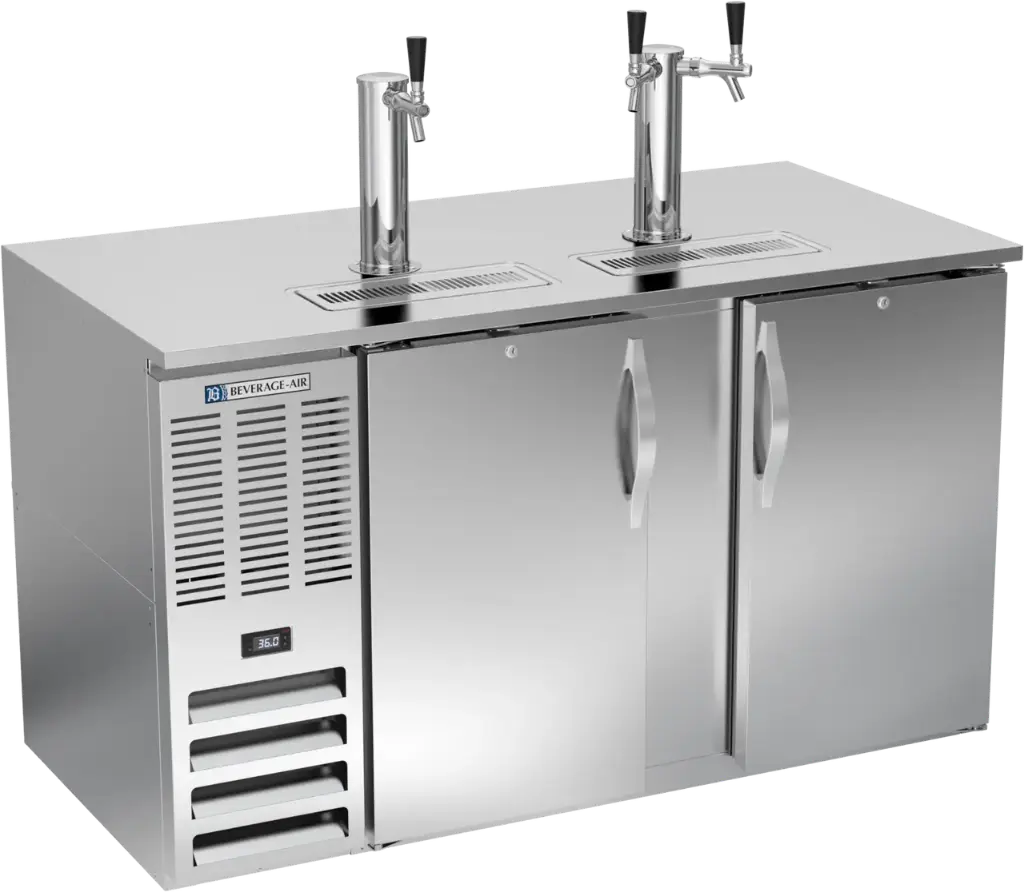 Beverage Air Direct Draw | 58" | Stainless Steel | with 1x 2-Product & 1x 1-Product Stainless Column Tower