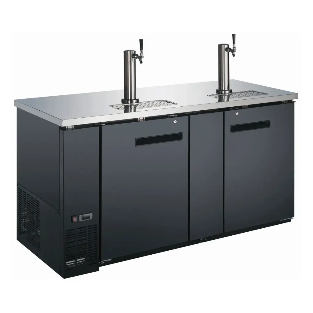 Falcon Direct Draw | 69" | Black Finish | with 2x 1-Product Stainless Column Tower 