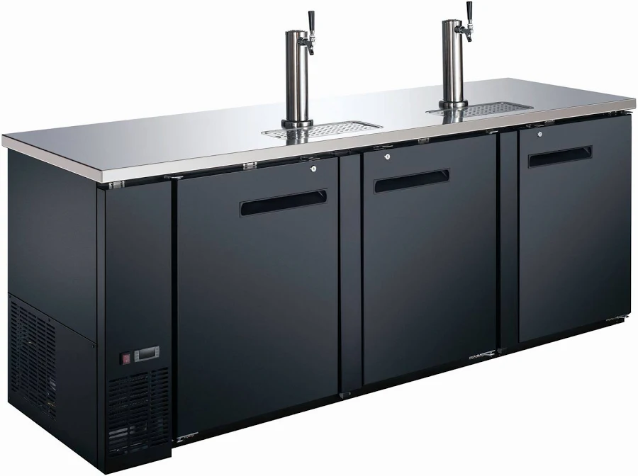 Falcon Direct Draw | 90" | Black Finish | with 2x 2-Product Stainless Column Towers