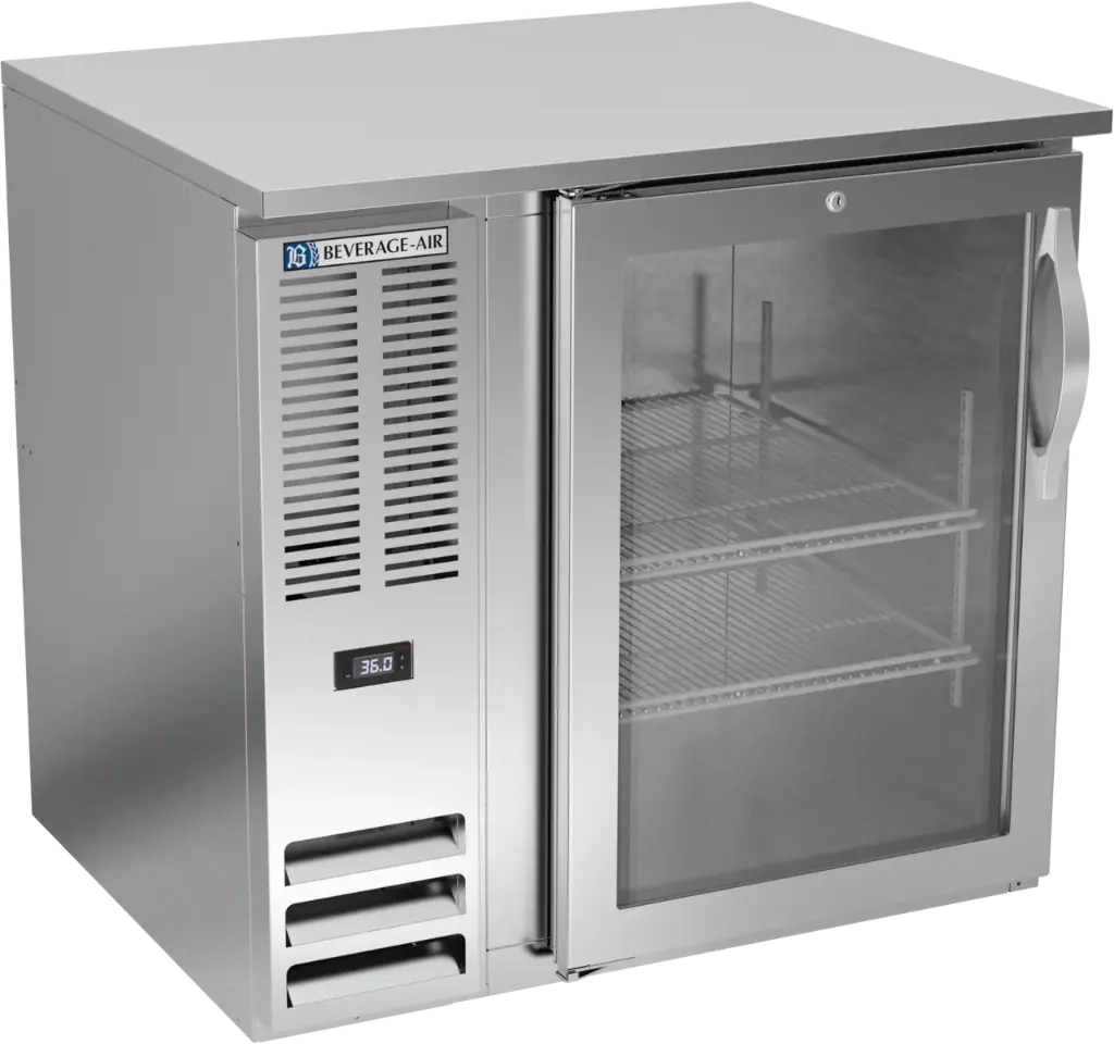 Beverage Air Back Bar Cooler | 36" Wide | Stainless Steel | Glass Doors