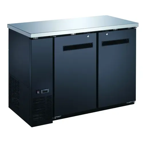 Falcon Back Bar Cooler | 59" Wide | Black Finish | Solid Doors