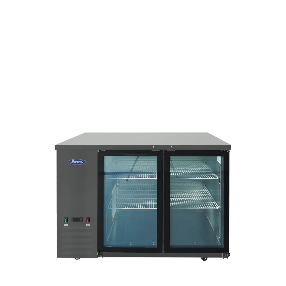 Atosa 48" Back Bar Refrigerator | Black Finish | Glass Doors