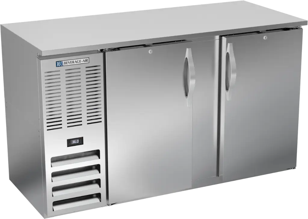 Beverage Air Back Bar Cooler | 58" Wide | Stainless Steel | Solid Doors
