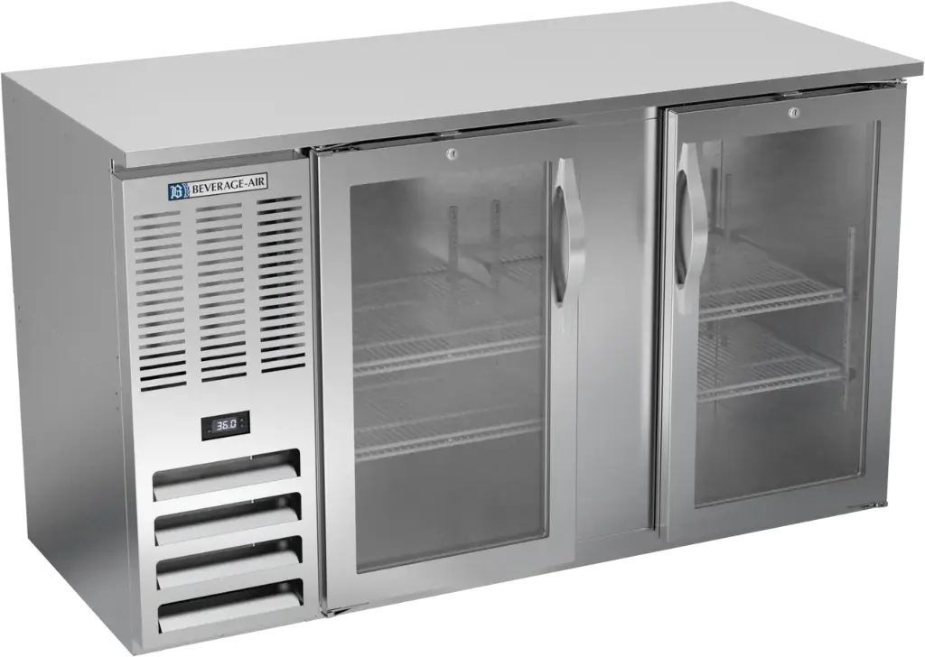 Beverage Air Back Bar Cooler | 58" Wide | Stainless Steel | Glass Doors