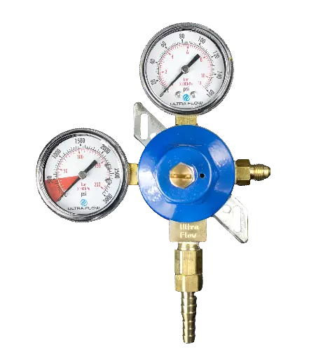 [R1311WMB] Primary Soda CO2 Regulator | 1 Pressure 1 Product | Wall Mount | 1/4 to 3/8 Multi Barb with Check Ball Outlet | Blue