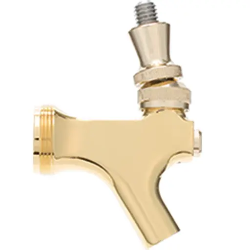 [F503SS] Beer Faucet - Flat Top Stainless Steel - Gold Plated