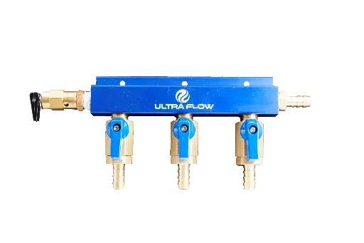 [M1503S] 3 Product Gas Manifold w/ Safety | Aluminum Bar