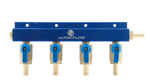 [M1504] 4 Product Gas Manifold | Aluminum Bar