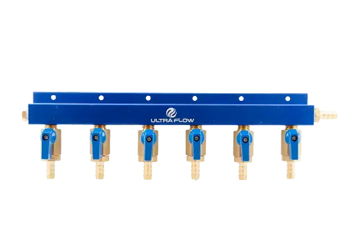 [M1506] 6 Product Gas Manifold | Aluminum Bar