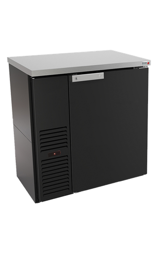 [UFBB-24-N] Back Bar - 24" - Black/Solid Door