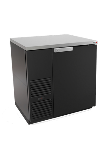 [UFBB-36-N] Back Bar - 36" - Black / Solid Door