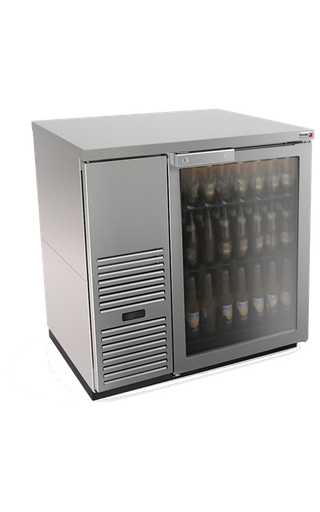 [UFBB-36GS-N] Back Bar - 36" - Stainless / Glass Door