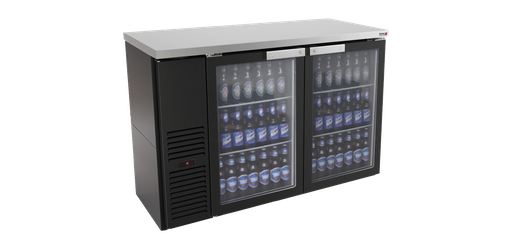 [UFBB-59G-N] Back Bar  -  59"   -  Black / Glass Door