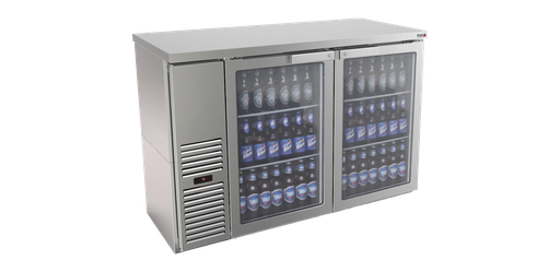 [UFBB-59GS-N] Back Bar  -  59"   -  Stainless / Glass Door