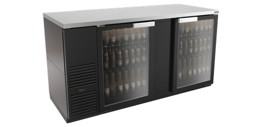 [UFBB-69G-N] Back Bar  -  69"   -  Black / Glass Door