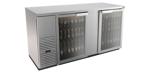 [UFBB-69GS-N] Back Bar  -  69"   -  Stainless / Glass Door