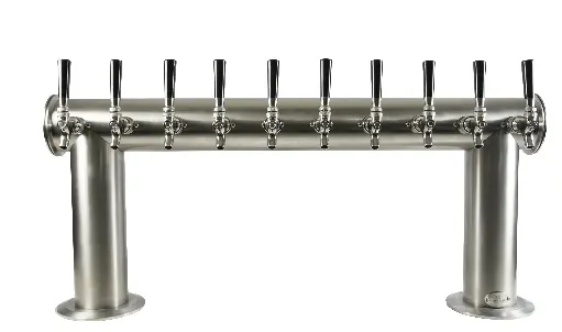 [BPH-10G] Brewery Pipe Series | "H" Tower Stainless Steel | 10 Faucet