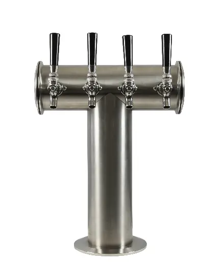 [BPT-4G] Brewery Pipe Series | "T" Tower Stainless Steel | 4 Faucet