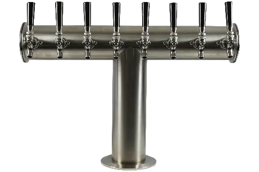 [BPT-8G] Brewery Pipe Series | "T" Tower Stainless Steel | 8 Faucet