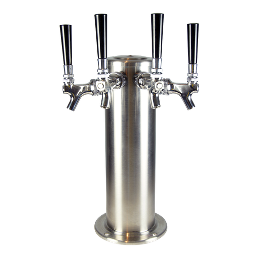 [DT624G] 4" Draft Tower - 4 Faucet - Stainless Steel - Glycol Cooled
