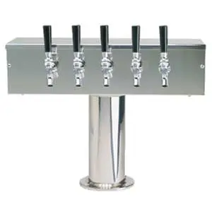 [TT4SS-5] T-Tower | 4" Column | 5 Faucet | Air Cooled