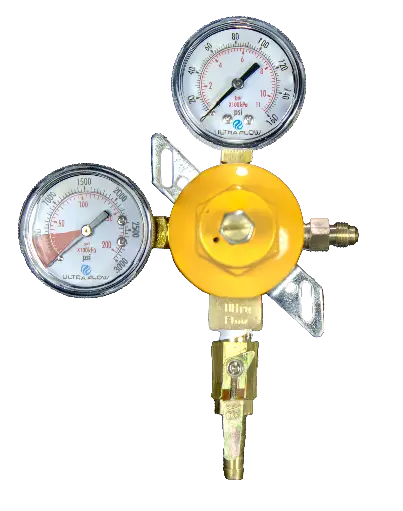 [R1202HWM] Primary N2 Regulator | 2 Gauge | 1 Pressure 1 Product | Wall Mount | 0-130psi | 5/16 to 3/8 Multi Barb Shut-Off Outlet