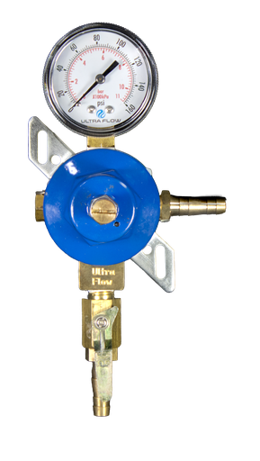 [R1101H] Secondary CO2 Regulator | 1 Pressure 1 Product | Wall Mount | 0-130psi | 5/16 to 3/8 Multi Barb Inlet & Shut-Off Outlet