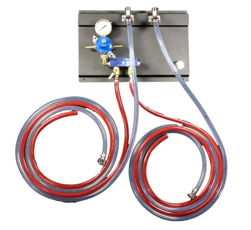 [R1101-2PM] Secondary CO2 Regulator | 1 Pressure 2 Product | Panel Mount | 0-60psi | 5/16 to 3/8 Multi Barb Inlet & Shut-Off Outlet